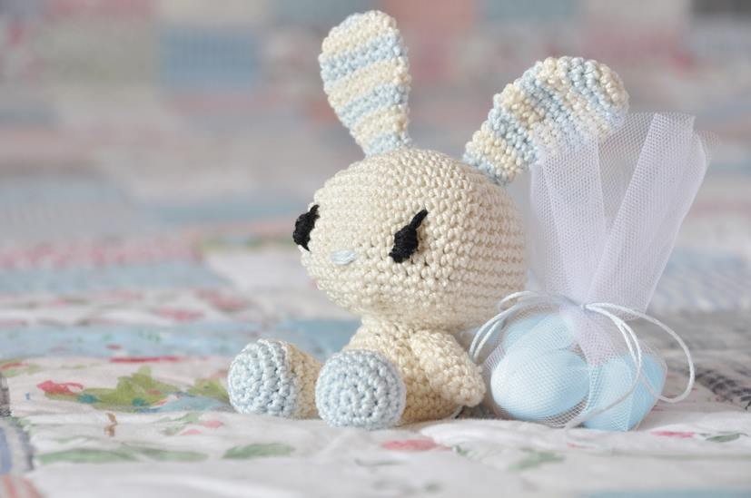 Coniglietto Azzurro Portaconfetti Amigurumi Alluncinetto It