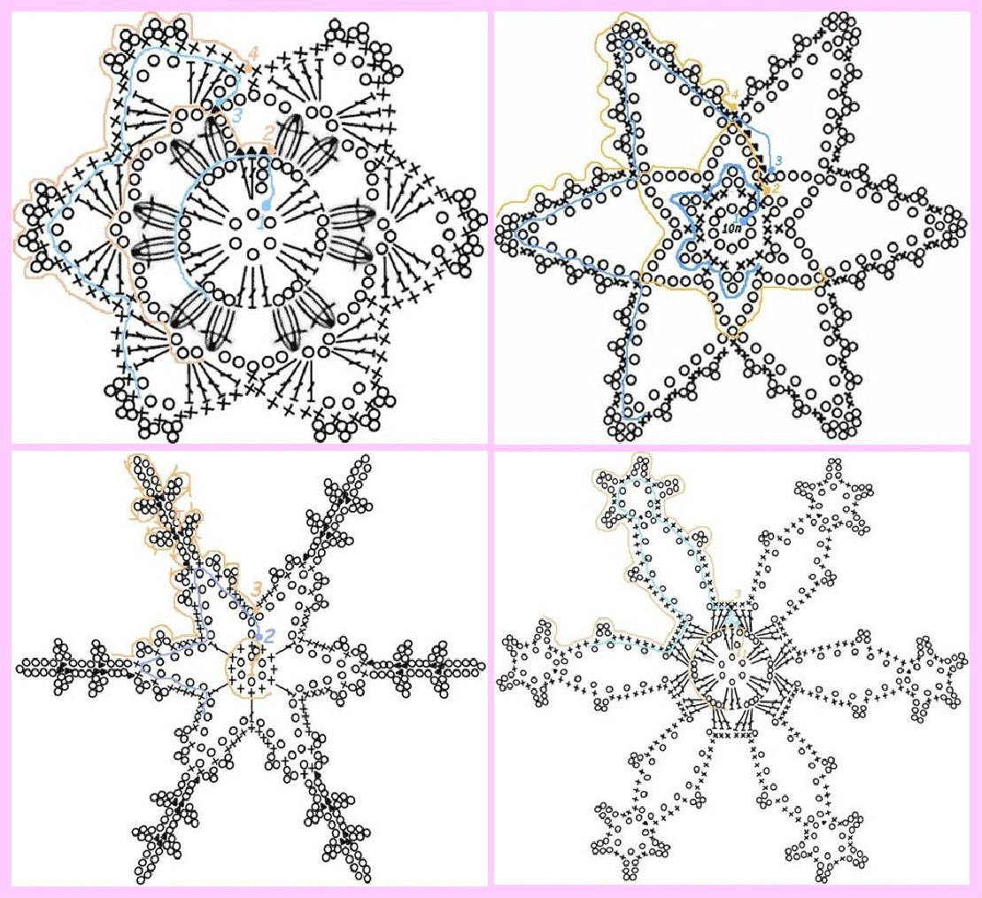 Schemi Albero Di Natale Uncinetto Facile.Fiocchi Di Neve All Uncinetto Alluncinetto It